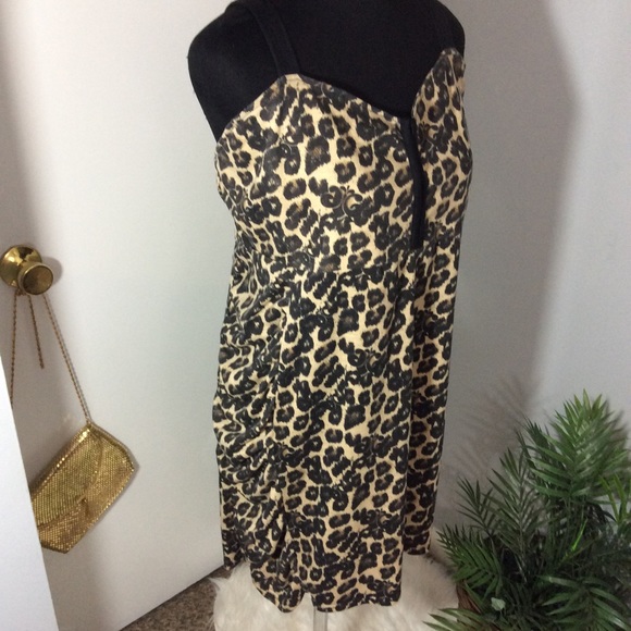 Dereon Dresses & Skirts - NWT Cheetah Print Ruched Dress Plus Sz 2X